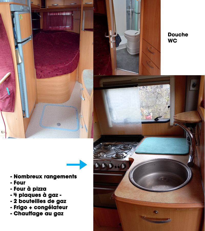 Plan De Table Pour Camping-car/caravane - Dimensions 750x400 Mm - Couleur Gris/argent Pailleté - Pour VW T4 T5 T6